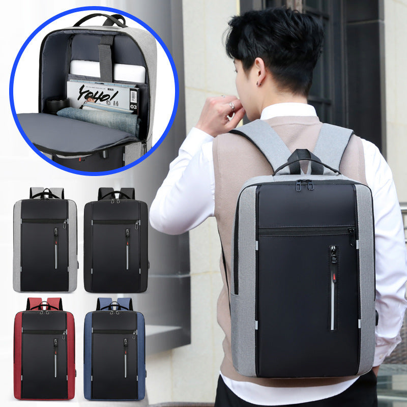 Men’s Business Laptop Backpack - Multifunctional Large-Capacity Backpack with USB Charging Port